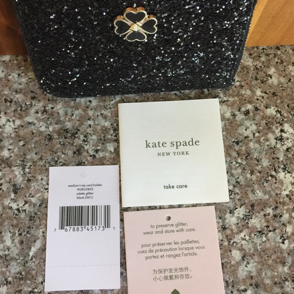 NWT Kate Spade Odette Glitter L-Zip Card Holder - Picture 10 of 11